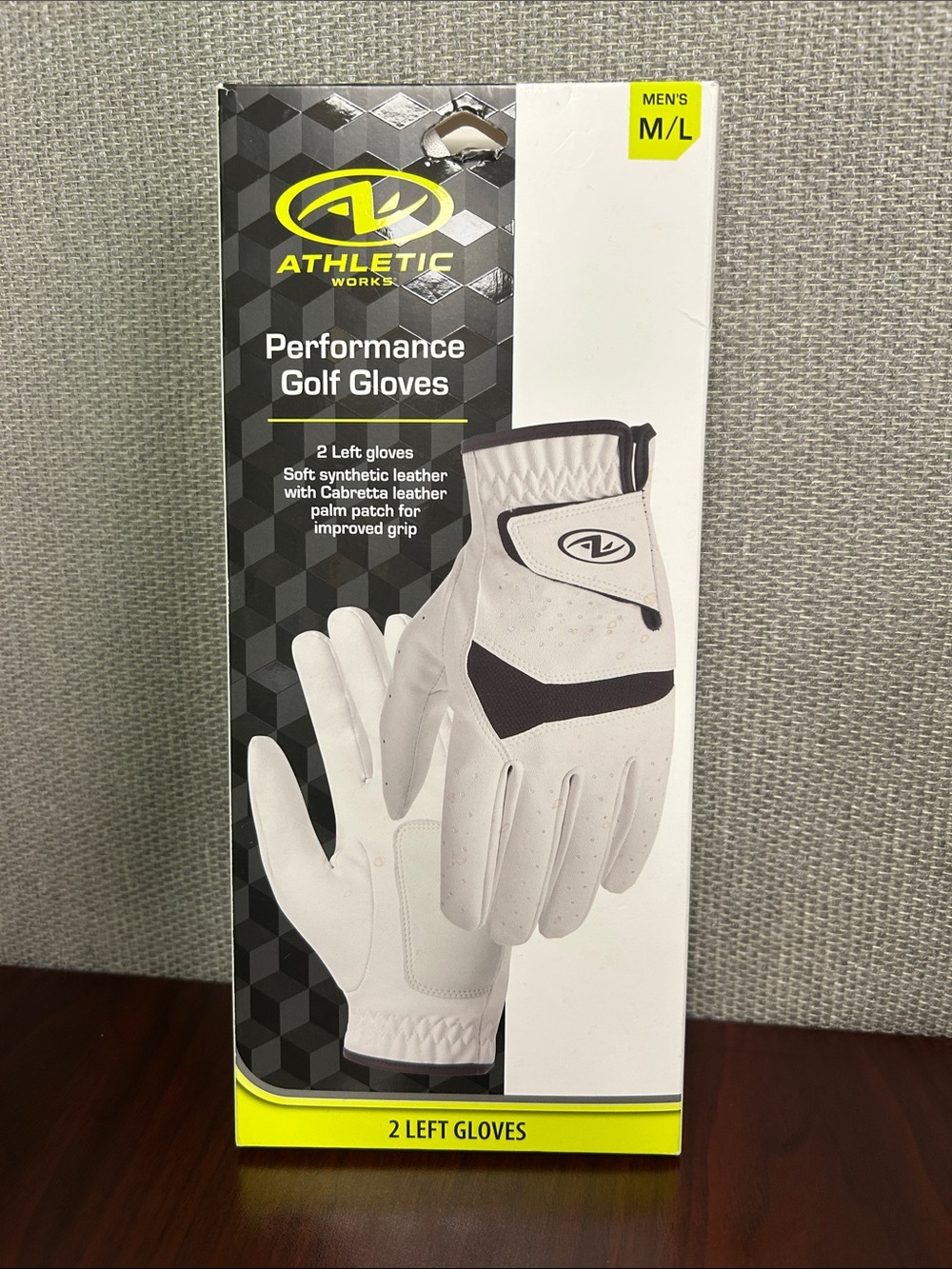 Athletic Works White and Black Men's Performance Golf Gloves (2 Left) - M/L